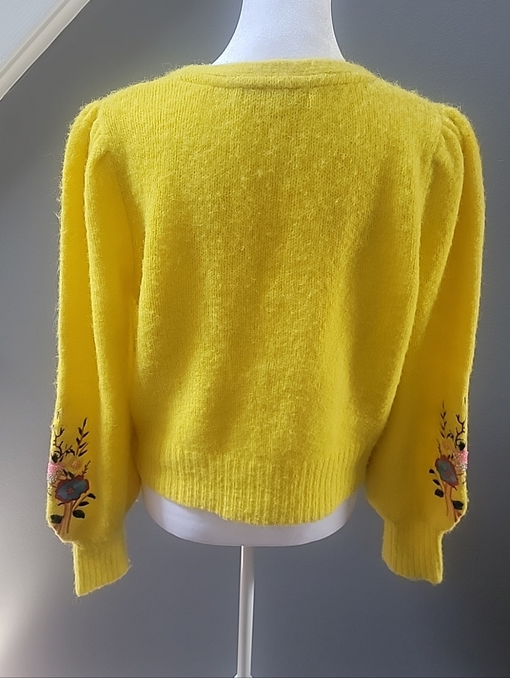 Boden Embroidered Floral Detail Cardigan Wool Blend Floral Med - Picture 5 of 7
